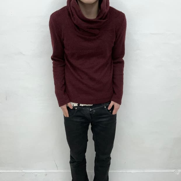 Tornado mart burgundy drape knit