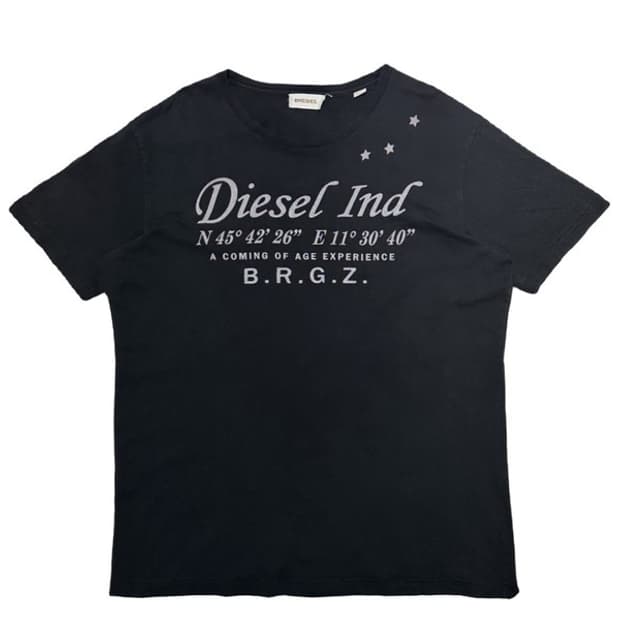 [XL] DIESEL 디젤 로고 반팔티 블랙 남성