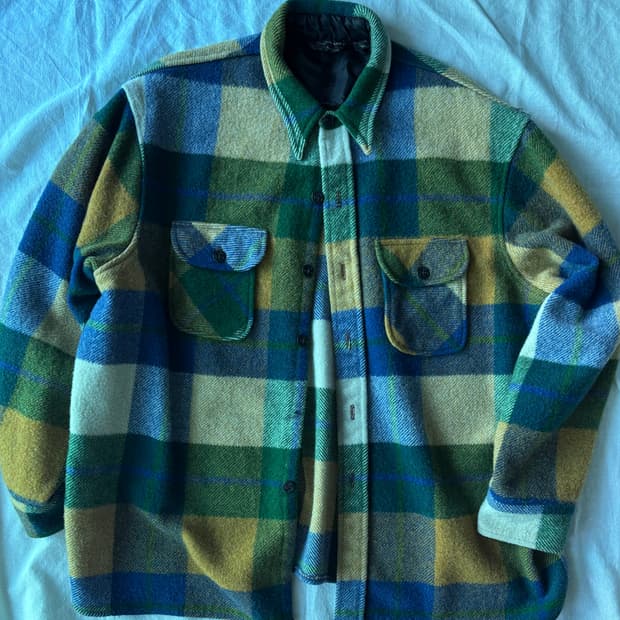 Vintage 50s 60s TownCraft 울 셔츠