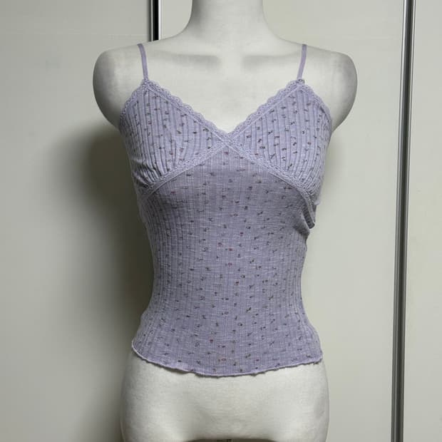 플라워 레이스 골지 나시 