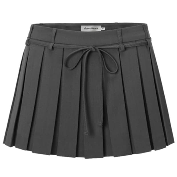 쓰리타임즈 치어리 스커트 치마 그레이 xs