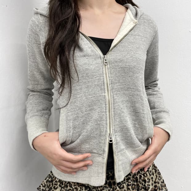 JPN 그레이 투웨이 후드집업