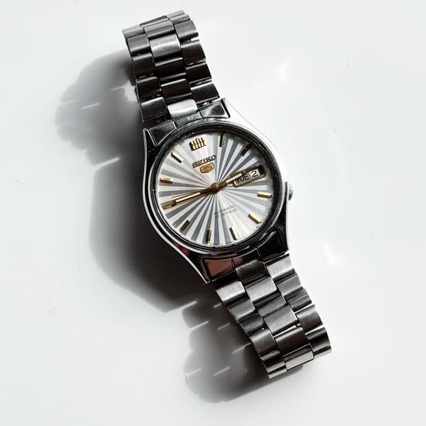 90s Seiko5 Autmatic Vintage Metal Watch