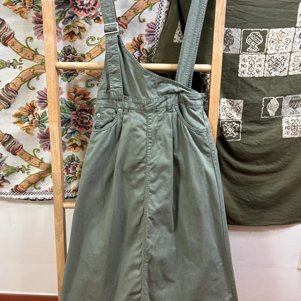 히피 모리 하구미 멜빵 언발 원피스