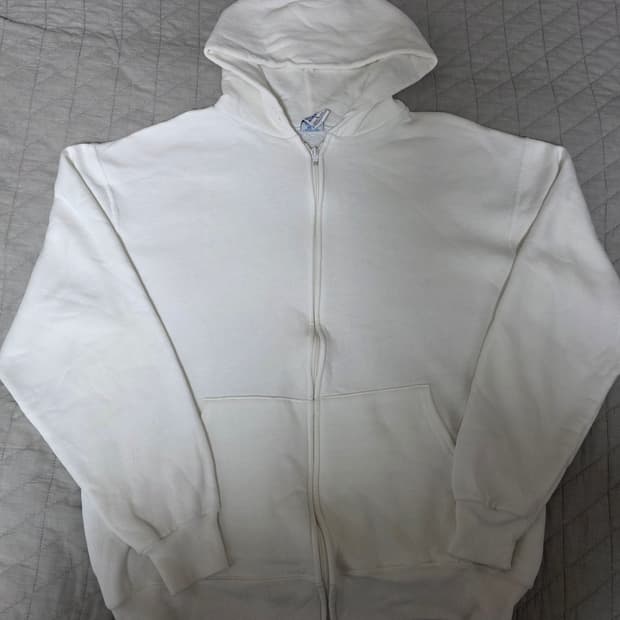[L] 90s USA 빈티지 러셀 애슬레틱 후드집업 화이트