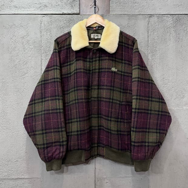 라코스테 체크 울 블루종 자켓 (L)  