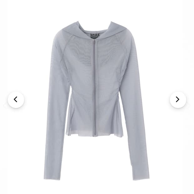 M)스컬프터 메쉬 셔링 집업 여름아우터 Mesh Shirring ice