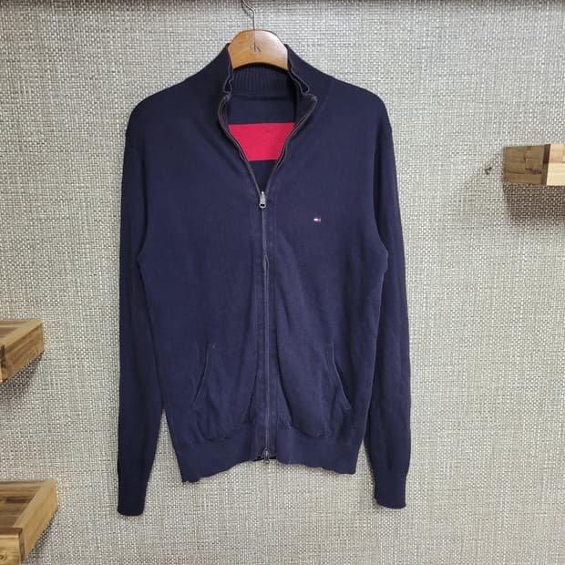 M 95사이즈 타미힐피거 양면 니트 집업 자켓 빈티지 아메카지 