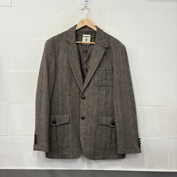 빈폴 헤링본 엘보우패치 클래식 블레이저