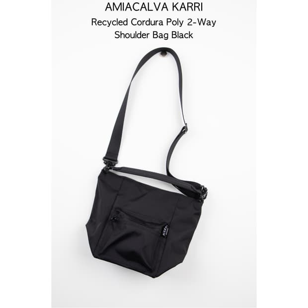 Amiacalva Karri 리사이클 코듀라 폴리 2웨이 숄더백 블랙