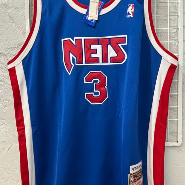 NBA X 미첼&네스 하드우드 클래식 뉴욕 네츠 유니폼 슬리브리스 2XL