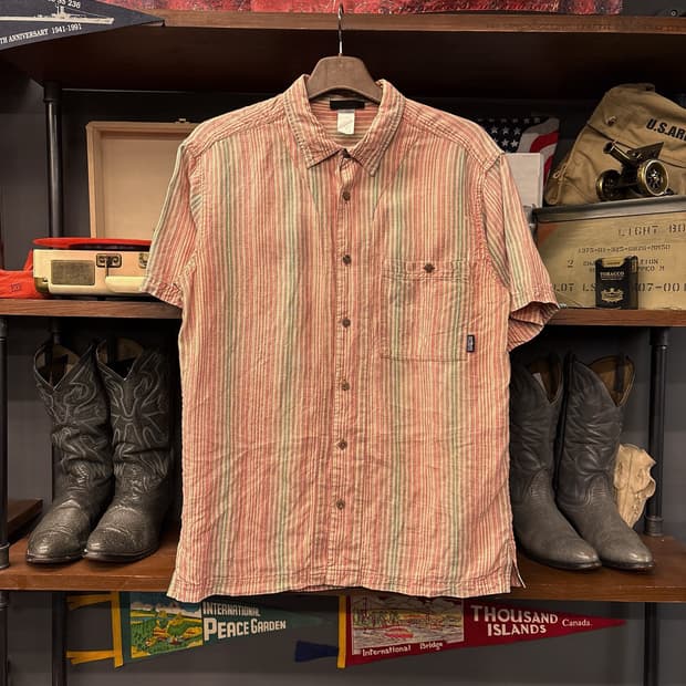 00s 파타고니아 오가닉코튼 헴파시스 스트라이프 린넨셔츠 N1023