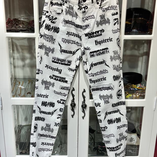 hysteric glamour 히스테릭 글래머 로고 패턴 스키니 팬츠