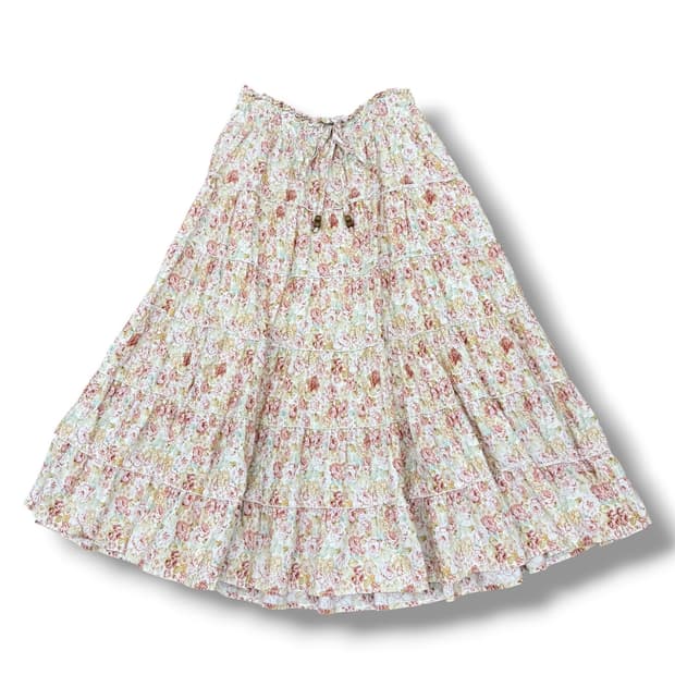 엑시즈팜 플라워 롱스커트 핑크