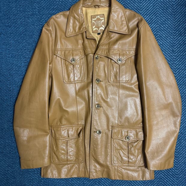 독일 리얼 레더 카멜 브라운 자켓