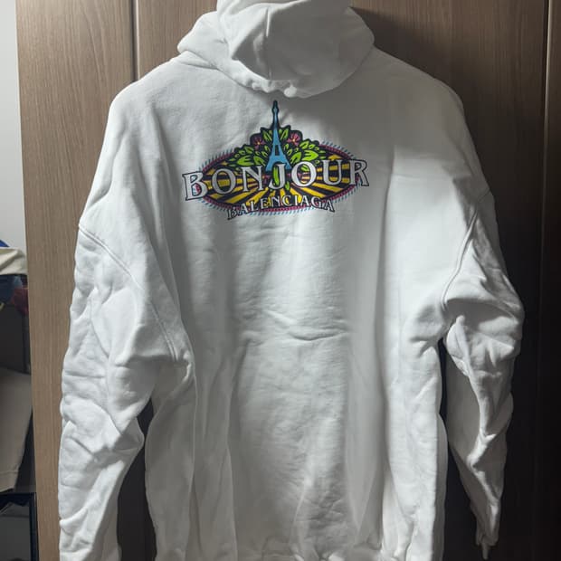 발렌시아가 봉주르 후드티 M 매장판