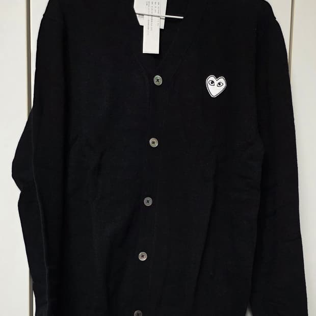 꼼데가르송 플레이 블랙  2xl울가디건