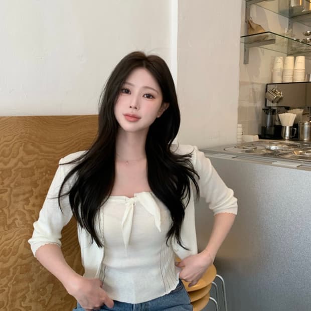 샵미네트 윈디 가디건 세트 아이보리