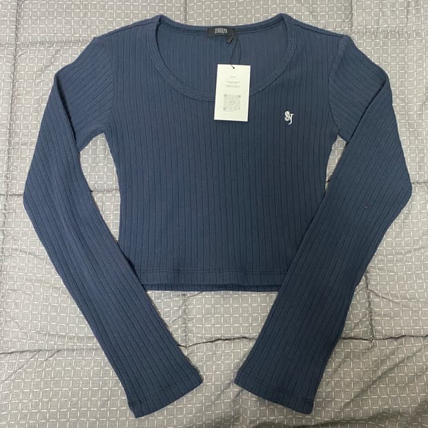 시너진 WOOD RIB LONG SLEEVE NAVY