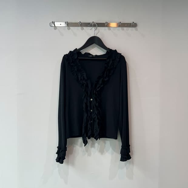 블랙 프릴 가디건