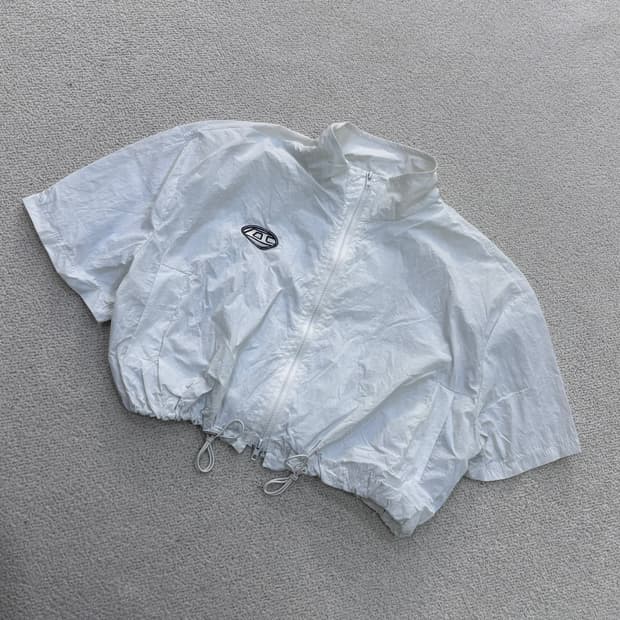 실측확인 빈티지 여성 크롭 바람막이 자켓 0709E2