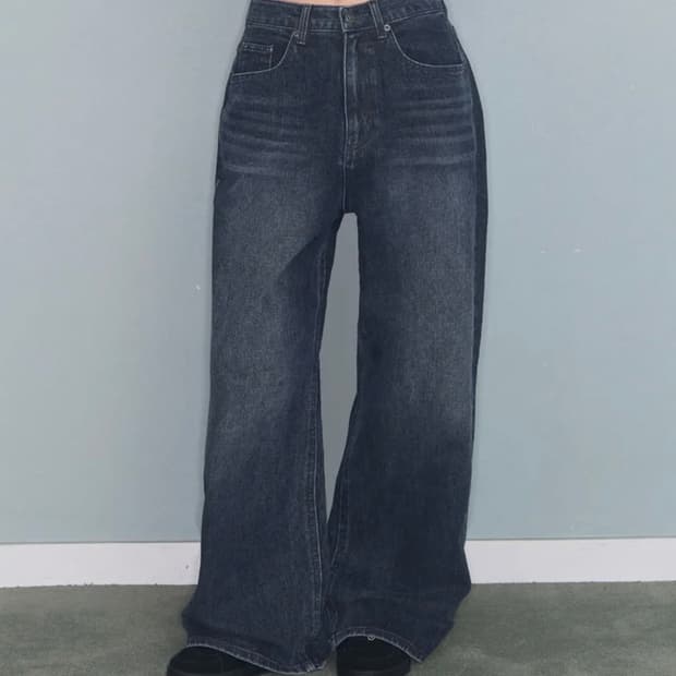 미레코 스티치 라인 와이드데님 다크네이비 2