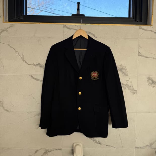 Ivy league 울 금장 블레이저 