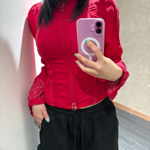 아르마니 익스체인지 레드 자켓