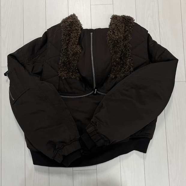 마뗑킴 봄버 다운 패딩 점퍼 브라운