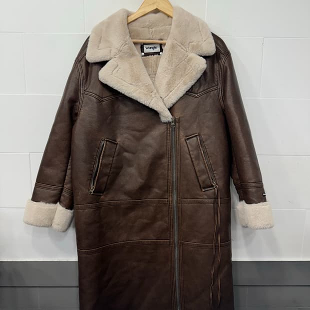 랭글러 우먼즈 하이넥 롱 무스탕