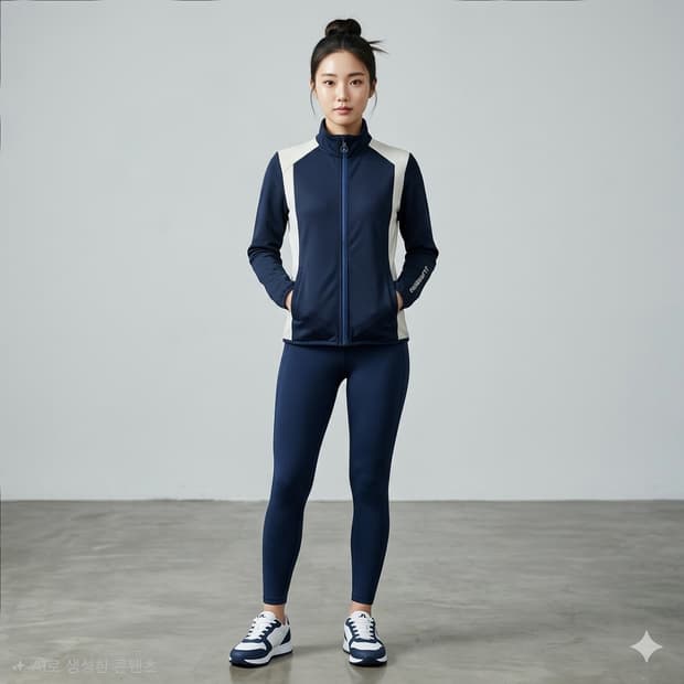 제이린드버그 우먼스 배색 트랙탑 집업 자켓