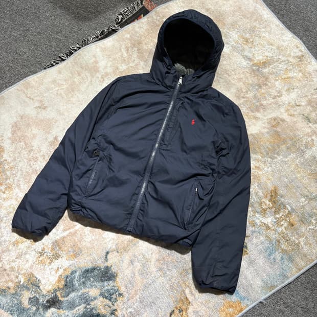 폴로 빈티지 경량 후드패딩 자켓