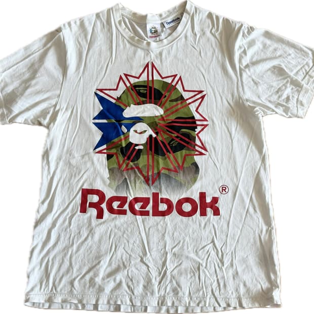 베이프x리복 반팔 티셔츠(L)