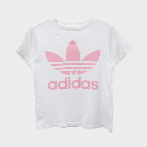 아디다스 딸기우유 불꽃 로고 반팔 티셔츠 66326