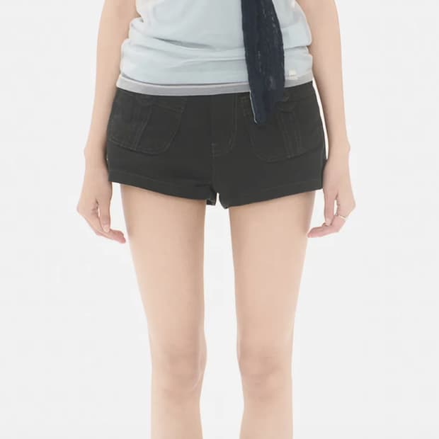 BUTTON POCKET SHORTS CHARCOAL