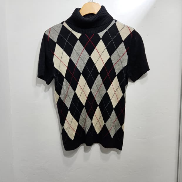 미국 브랜드 탈보츠(talbots) 실크 캐시미어 아가타무늬 반팔