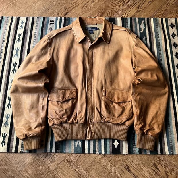 [M]90's 폴로 랄프로렌 A-2 레더 플라이트 자켓