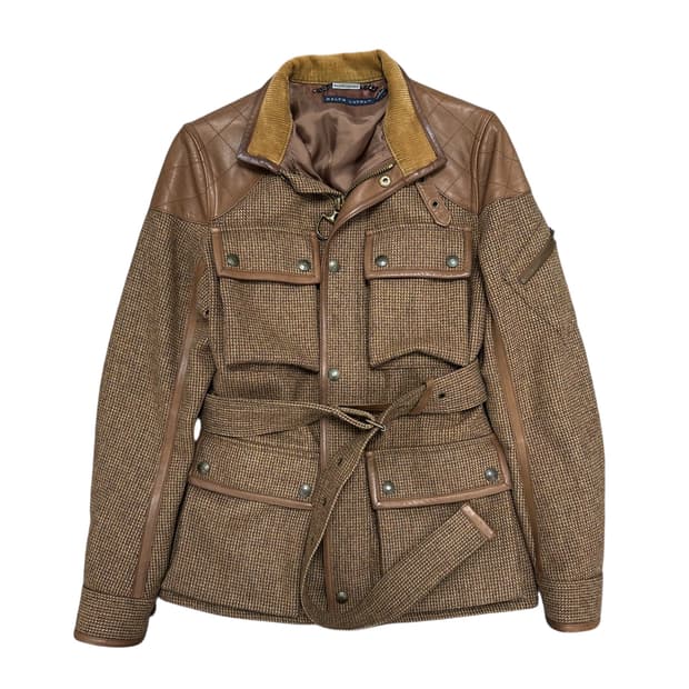 폴로 랄프로렌 우먼스 카프스킨 울 벨티드 자켓(2)