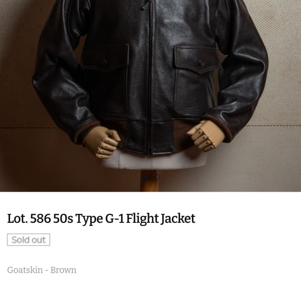 아카펠라클로딩  G-1 자켓 44size/고트스킨 26fw
