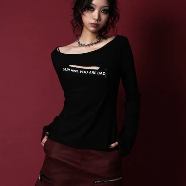 달링유어배드 UNZIPPED LOGO T-SHIRT