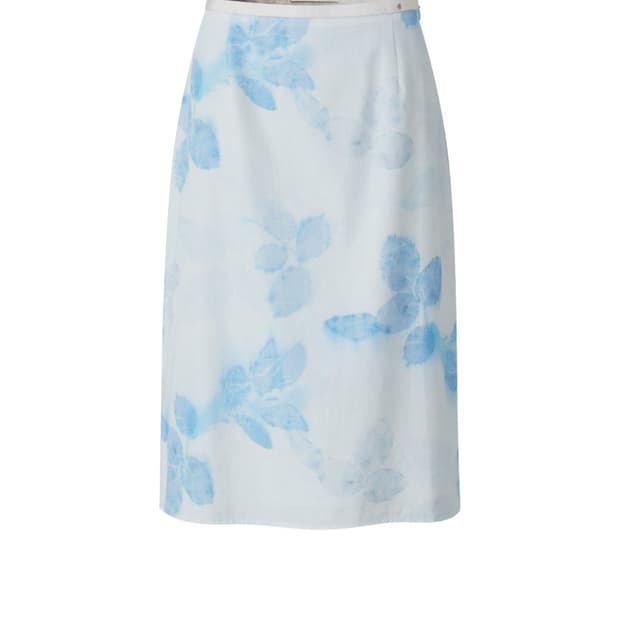 teak BLUE LEAF DYED COTTON SKIRT