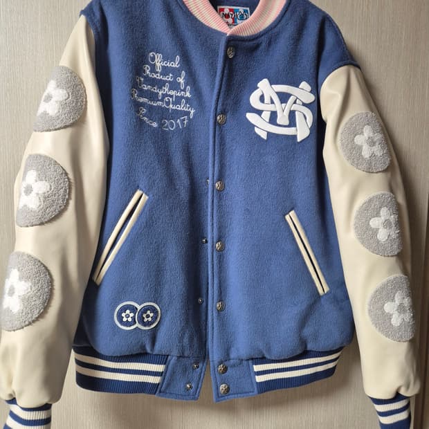 반디더핑크 X SM 엔터테이먼트 아티스트 바시티 자켓 S 점퍼