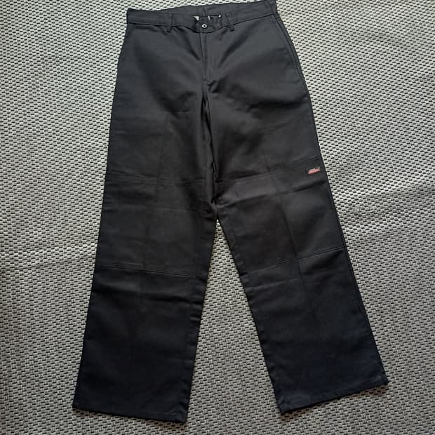 Genuine Dickies디키즈더블니 루즈핏 워크팬츠 블랙(32x30)