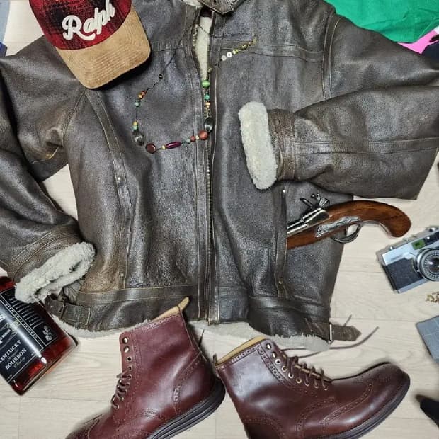 U.S WILSONS LEATHER 무스탕 점퍼 가죽자켓 쉐르파 레더