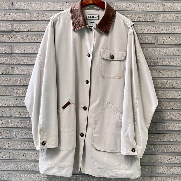 [XL]L.L.Bean 엘엘빈 체크 라이닝 아이보리 초어 자켓