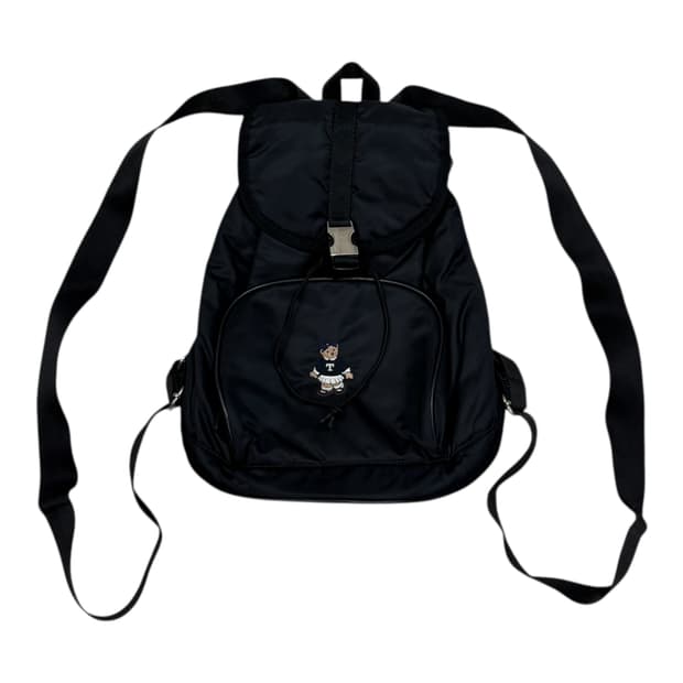 티니위니 빈티지 Y2K 베어 버클 복조리 백팩 가방 블랙