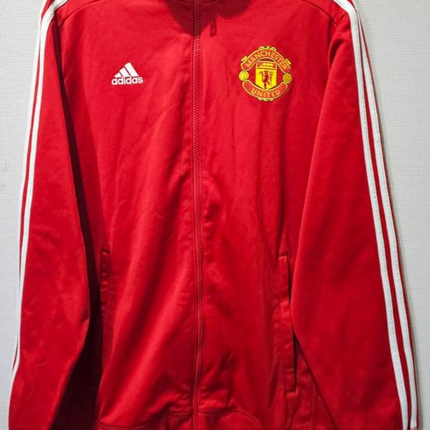 아디다스 맨유 빨흰 트랙탑 져지집업 105 / XL