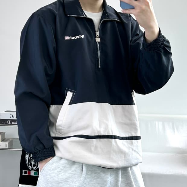 리복 클래식 하프집업 아노락 바람막이 90 