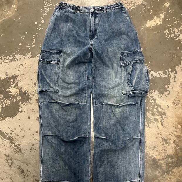 솔리드옴므 데님 밴딩카고팬츠 48