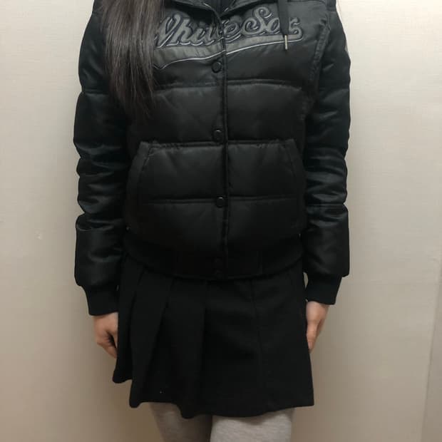 빈티지 mlb 블랙 펑크 후드 점퍼